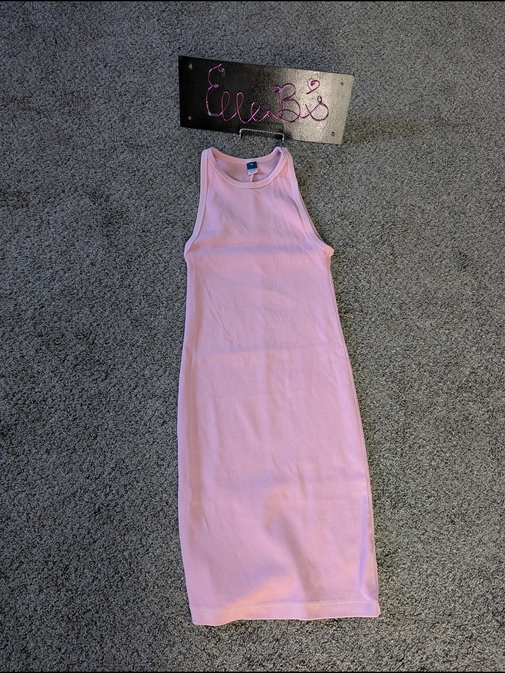 Euc Old Navy Washed Out Pink Sleeveless Midi Bodycon Dress Xs